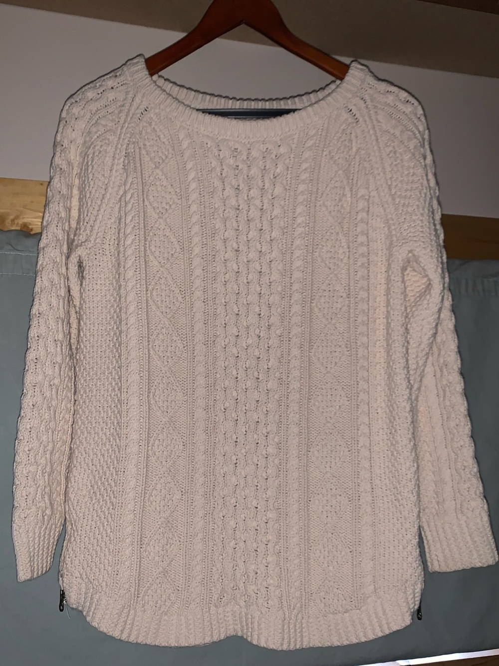 L.L. Bean Cream Cable Crewneck Sweater